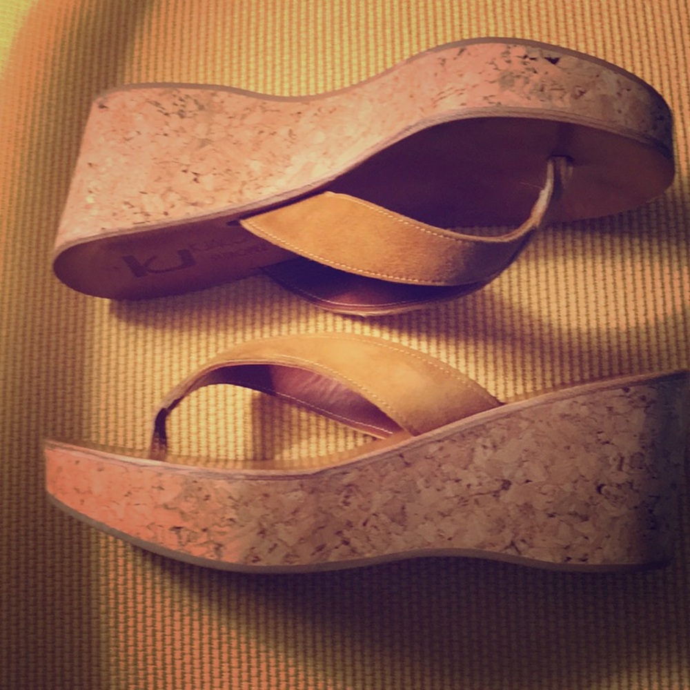 K Jacques wedge thong sandals